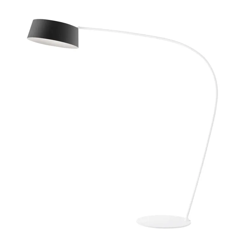 Oxygen FL1 LED-booglamp, zwart by Stilnovo in Zwart, wit reliëf (RAL 9003) – product photo