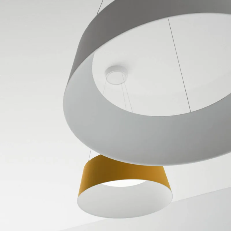 Oxygen LED hanglamp, geel, Ø 56 cm by Stilnovo in Geel, wit gemarkeerd (RAL 9003) – product photo