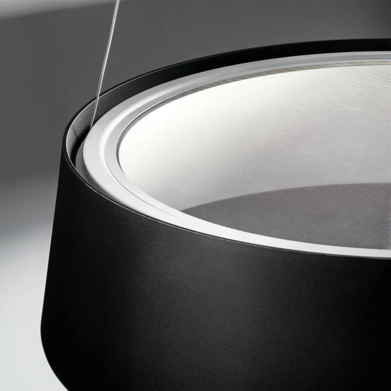 Oxygen LED hanglamp, zwart, Ø 56 cm by Stilnovo in Zwart, wit reliëf (RAL 9003) – product photo