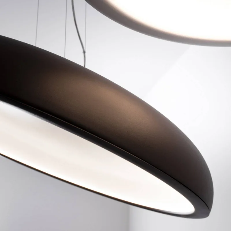 Reflexio LED hanglamp, Ø46cm, bruin by Stilnovo in Bruin, wit gemonteerd (RAL 9003), opaalwit – product photo