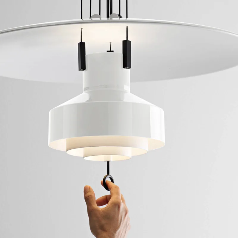 Saliscendi LED hanglamp, wit från Stilnovo i Mat wit (RAL 9003), Svart – produktbild