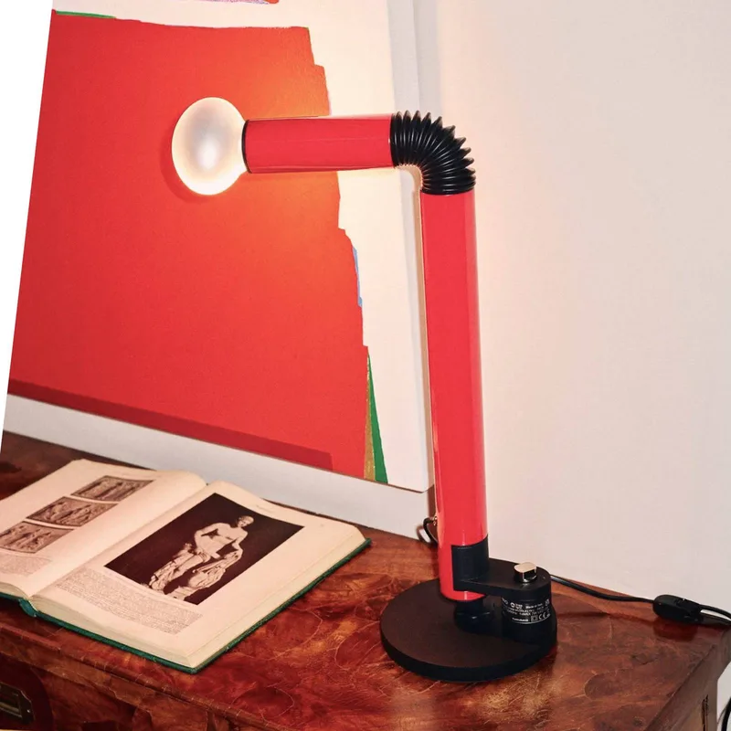 tafellamp Periscopio, hoogte 68 cm, metaal von Stilnovo in Rood – Produktfoto