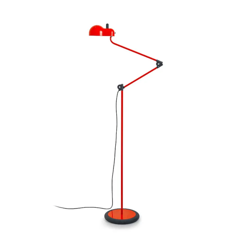 Topo LED vloerlamp, rood fra Stilnovo i Rood (RAL 3020), zwart gesatineerd – produktbillede