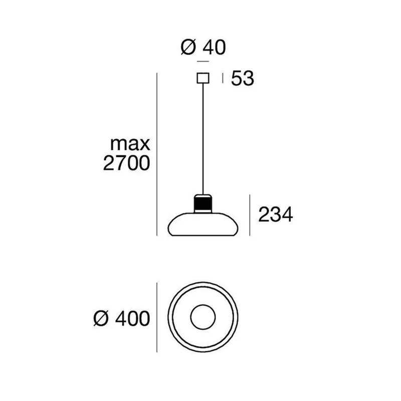 Trepiù LED hanglamp, wit/zwart, Ø 40 cm van Stilnovo in Wit, zwart – productfoto