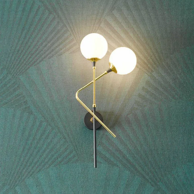 wandlamp Galassia, goudkleurig, 2-lamps, boven/links von Stilnovo in Goudkleurig, wit – Produktfoto
