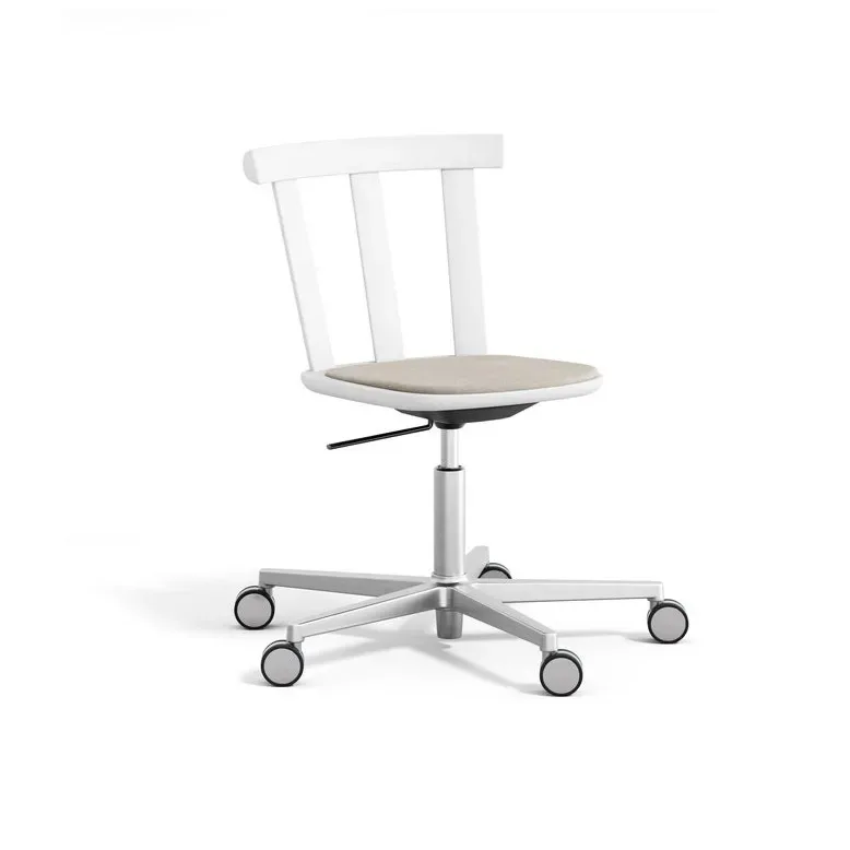 Alt Drehstuhl mit gepolstertem Sitz Birke Hallingdal 65-103 grey/beige-weiss 21 by Stolab – product photo