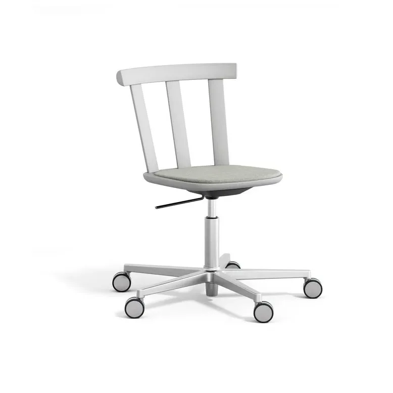 Alt Drehstuhl mit gepolstertem Sitz Birke Hallingdal 65-110 light grey-Hellgrau 51 van Stolab – productfoto