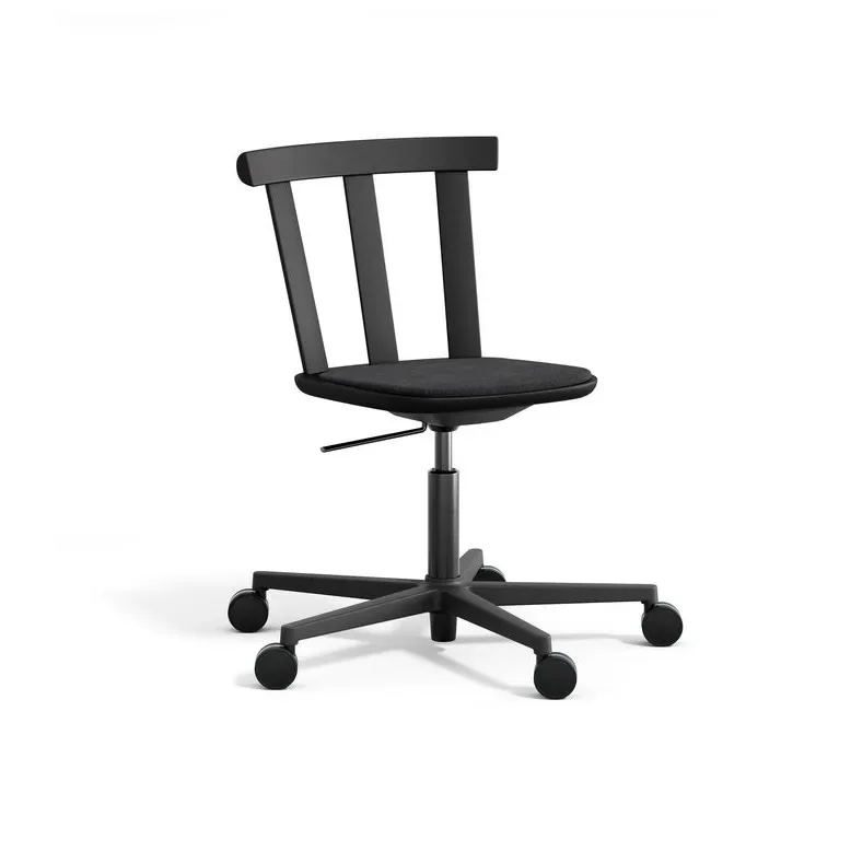Alt Drehstuhl mit gepolstertem Sitz Birke Hallingdal 65-180 schwarz-mattschwarz 99 van Stolab – productfoto