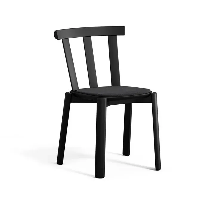 Alt Stuhl mit gepolstertem Sitz Birke Hallingdal 65-180 schwarz-mattschwarz 99 von Stolab – Produktfoto