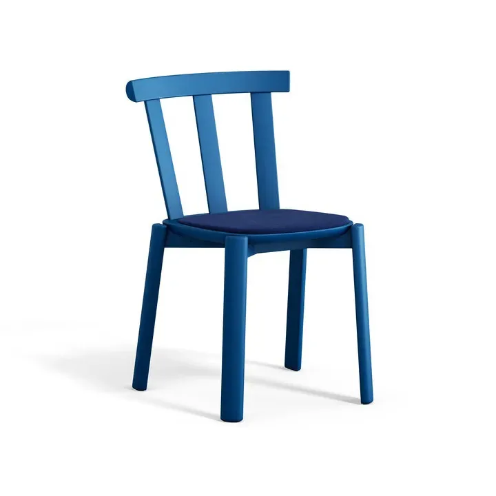 Alt Stuhl mit gepolstertem Sitz Birke Hallingdal 65-754 blue-Östersjöblau 28 by Stolab – product photo