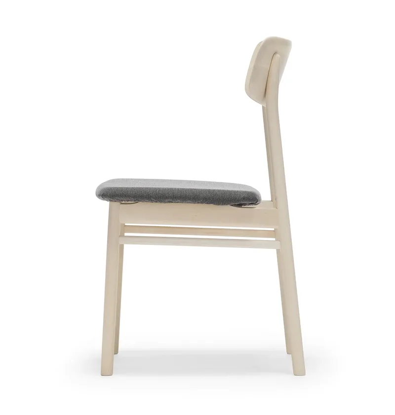 Prima Vista Stuhl Birke Kerze matt lackiert Stoff blues 9202 braun-beige von Stolab – Produktfoto