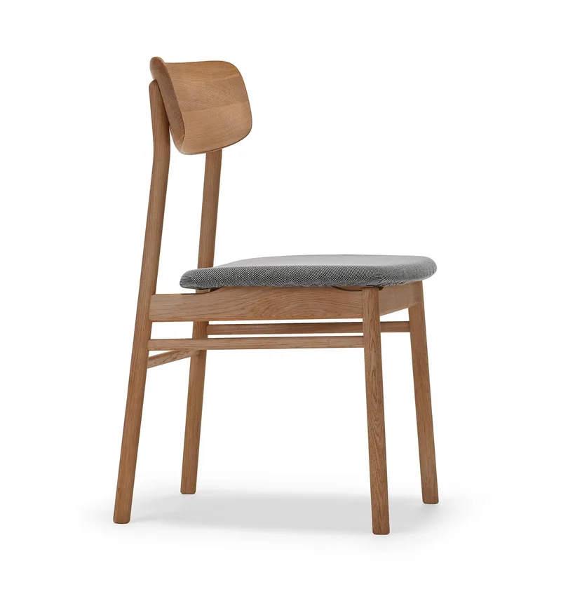 Prima Vista Stuhl geölte Eiche Tyg blues 9202 Braun-beige von Stolab – Produktfoto