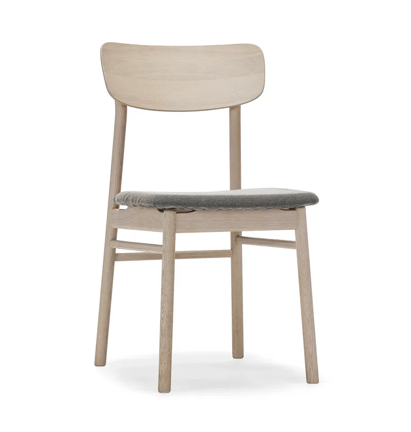 Prima Vista Stuhl Kerze mattlackierte Eiche Tyg blues 9202 Braun-beige von Stolab – Produktfoto