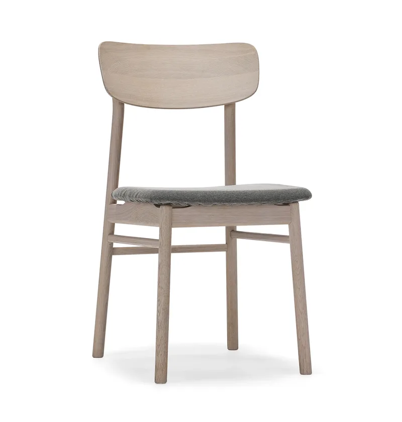 Prima Vista Stuhl weißgeölte Eiche Tyg blues 9202 Braun-beige von Stolab – Produktfoto