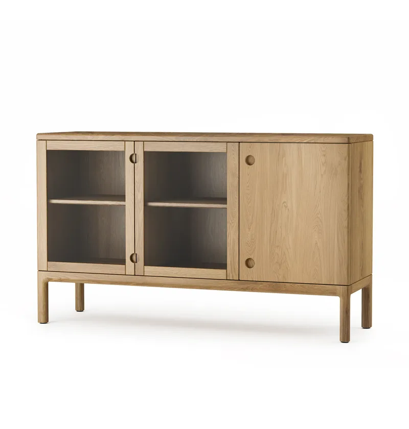 Prio medium Sideboard Eiche natürlich geölt, Glastüre von Stolab – Produktfoto