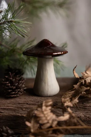 Dekofigur Pilz Skogsby Keramik Glasiert h10cm, Dekofigur aus Keramik von Storefactory in Beige, Braun – Produktfoto 2 von 3