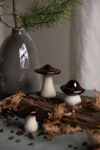 Dekofigur Pilz Skogsby Keramik Glasiert h10cm, Dekofigur aus Keramik von Storefactory in Beige, Braun – Produktfoto 3 von 3