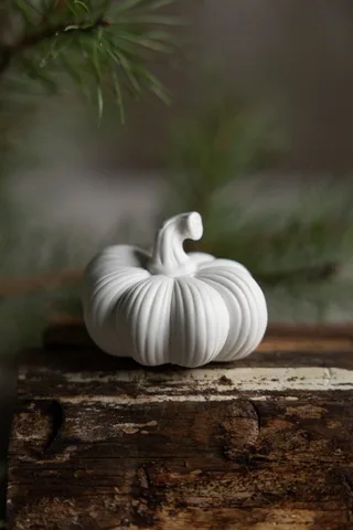 Dekoobjekt Kürbis Ekasen Keramik weiß Herbstdeko, Dekoobjekt aus Keramik by Storefactory – product photo 1 of 3
