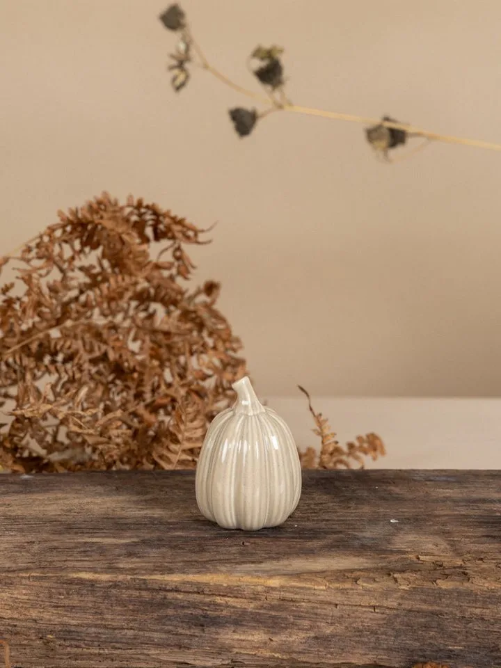 Dekoobjekt Kürbis Tranhult Herbstdeko Keramik Weiß, Halloween deko by Storefactory in Beige – product photo 1 of 2