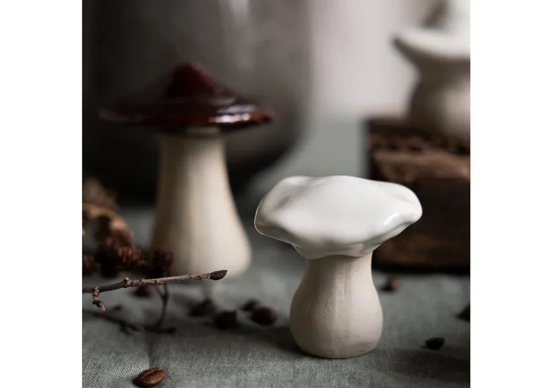 Dekoobjekt Pilz Skogsryd Herbstdeko in grau weiß by Storefactory – product photo 3 of 4