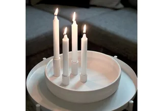Kerzenhalter Adventsschale Bolmen weiß für 4 Stabkerzen van Storefactory – productfoto 4 van 4