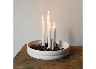 Kerzenhalter Adventsschale Bolmen weiß für 4 Stabkerzen van Storefactory – productfoto 1 van 4