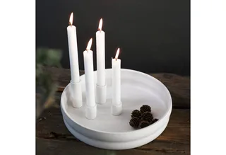 Kerzenhalter Adventsschale Bolmen weiß für 4 Stabkerzen van Storefactory – productfoto 3 van 4
