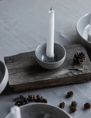 Kerzenständer Kerzenhalter LIDATORP Mini natur glänzend, Ø 10x 5 cm de Storefactory en Beige – photo du produit 4 sur 5