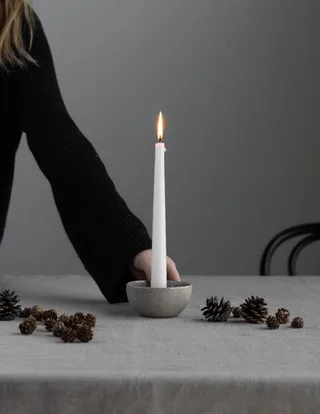 Kerzenständer Kerzenhalter LIDATORP Mini natur glänzend, Ø 10x 5 cm de Storefactory en Beige – photo du produit 2 sur 5