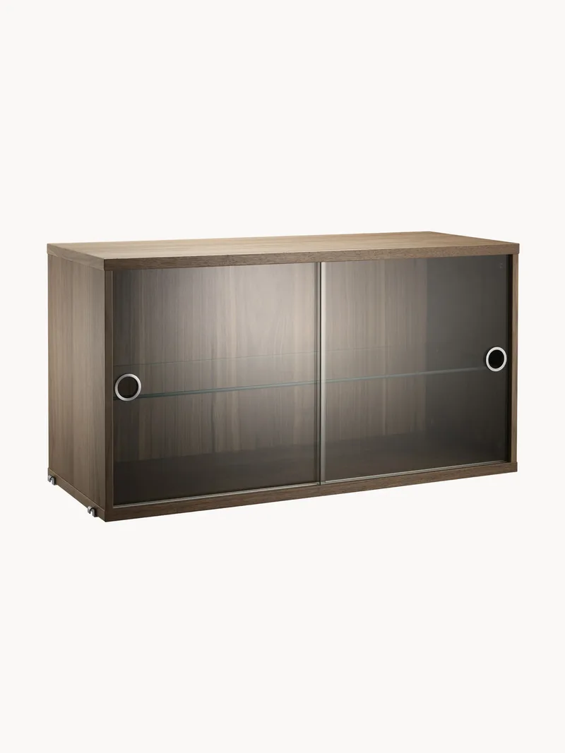 Vitrinen-Schrankelement String System mit Schwenktüren, B 78 x T 30 cm von String Furniture – Produktfoto