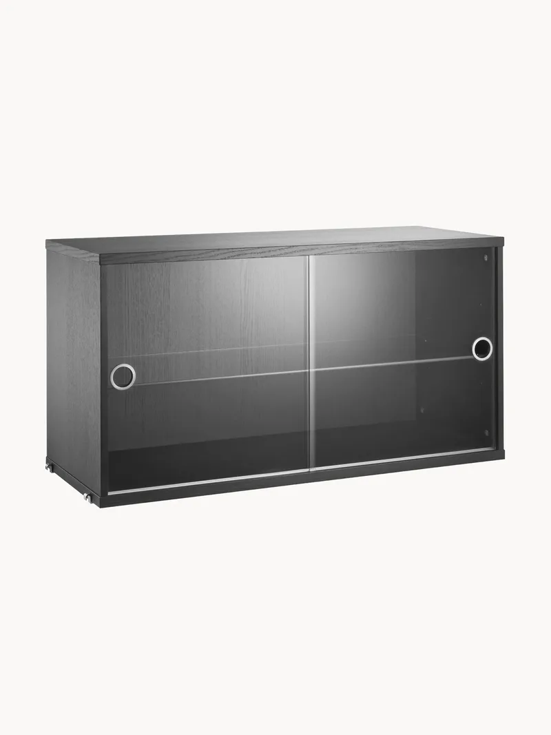 Displaykast String System met draaideuren van glas, B 78 x D 30 cm de String Furniture – photo du produit