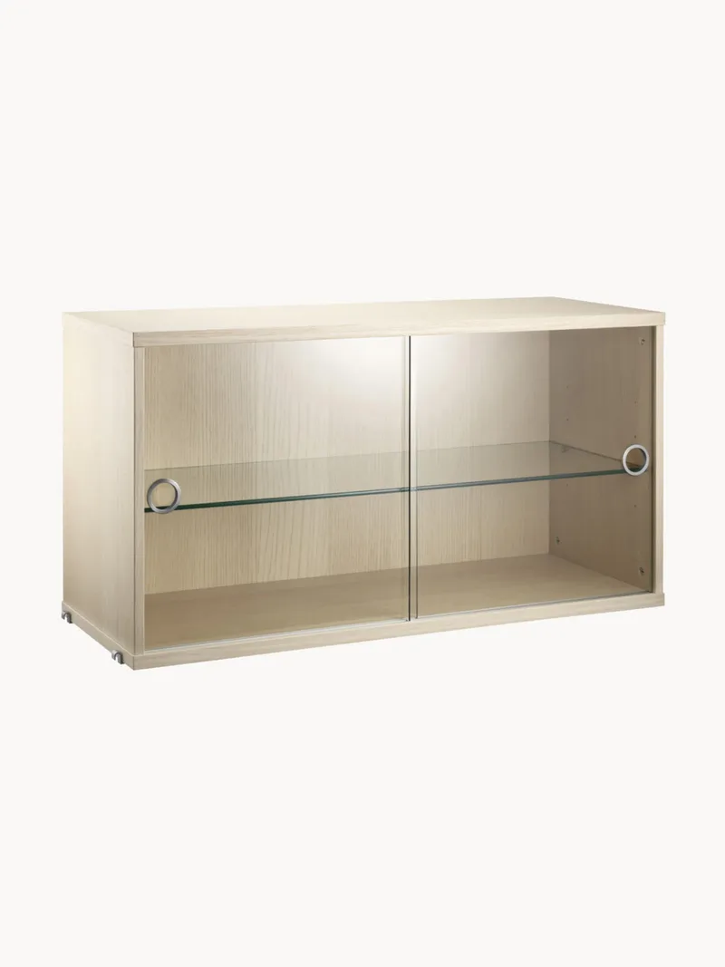 Displaykast String System met draaideuren van glas, B 78 x D 30 cm de String Furniture – photo du produit