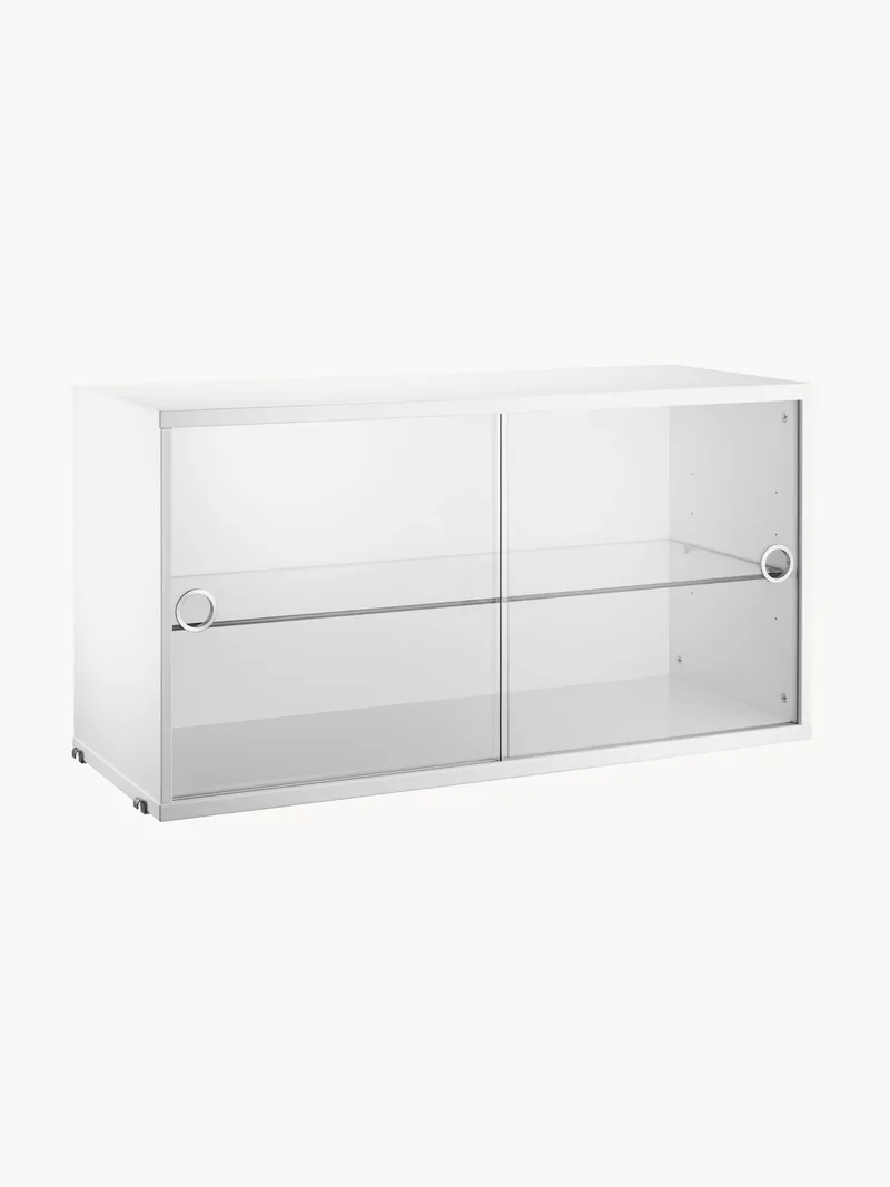 Vitrinekast String System met draaideuren van glas, B 78 x D 30 cm de String Furniture – photo du produit