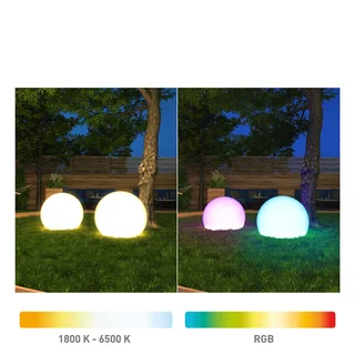 Calluna LED lichtkogel IP44 van tint in Wit – productfoto 2 van 5