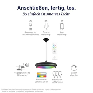 Kea LED hanglamp, Ø 42 cm van tint in Zwart – productfoto 4 van 4