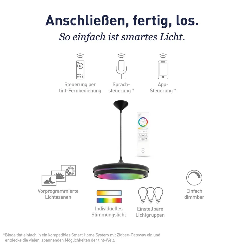 Kea LED hanglamp, Ø 42 cm van tint in Zwart – productfoto 4 van 4