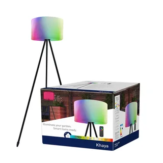 Khaya LED vloerlamp voor buiten RGBW van tint in Wit, Zwart – productfoto 3 van 4
