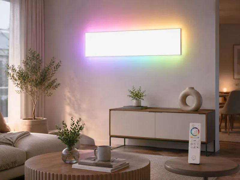 LED Deckenleuchte Deckenlampe Decken Panel RGB Decken Wandleuchte mit FB 120x30, LED Panelleuchte Farbwechsel Lampe Wohnzimmerlampe Flurleuchte by tint in White – product photo 2 of 5