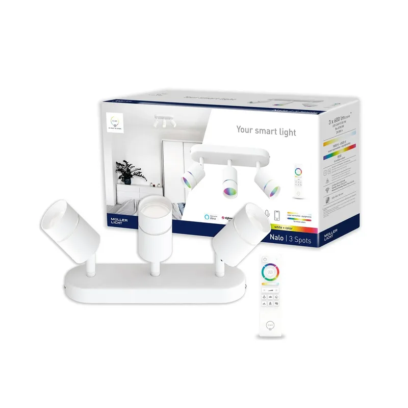 Nalo LED spot, 3-lamps by tint in White – product photo