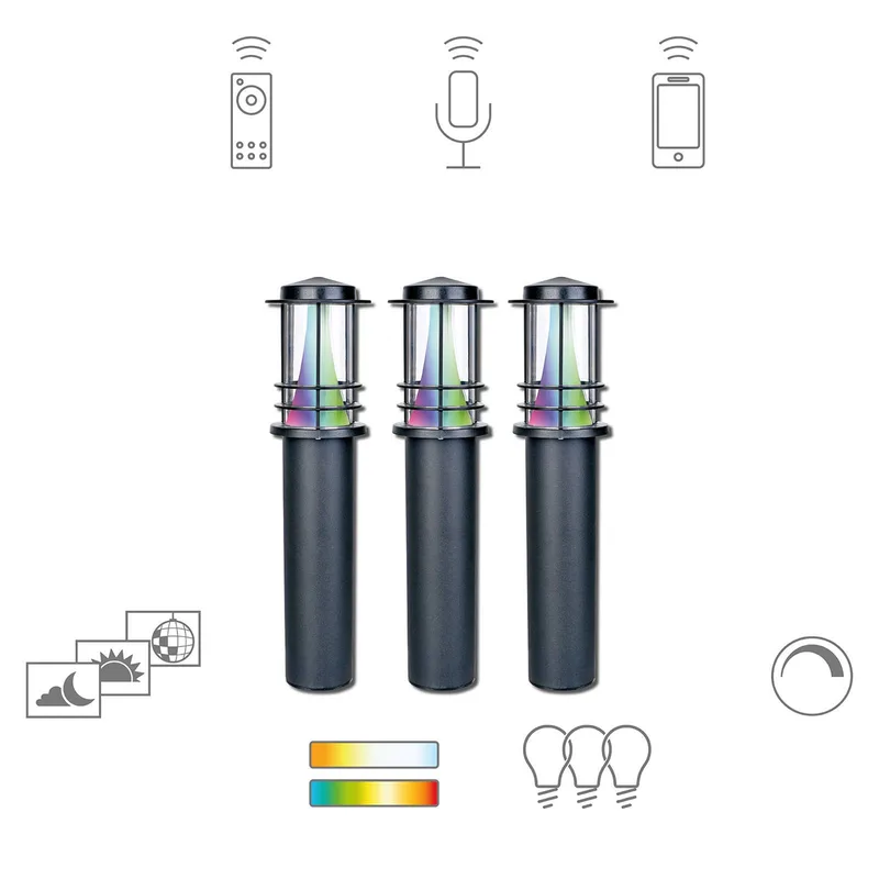 Petunia LED tuinpadverlichting set van 3 by tint in Black – product photo