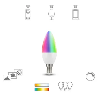 white+color LED lamp E14 4,9W van tint – productfoto 1 van 5