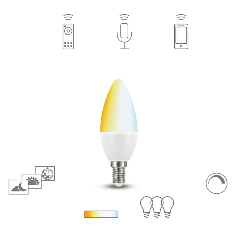 white LED-kaarslamp E14 5,8W by tint – product photo