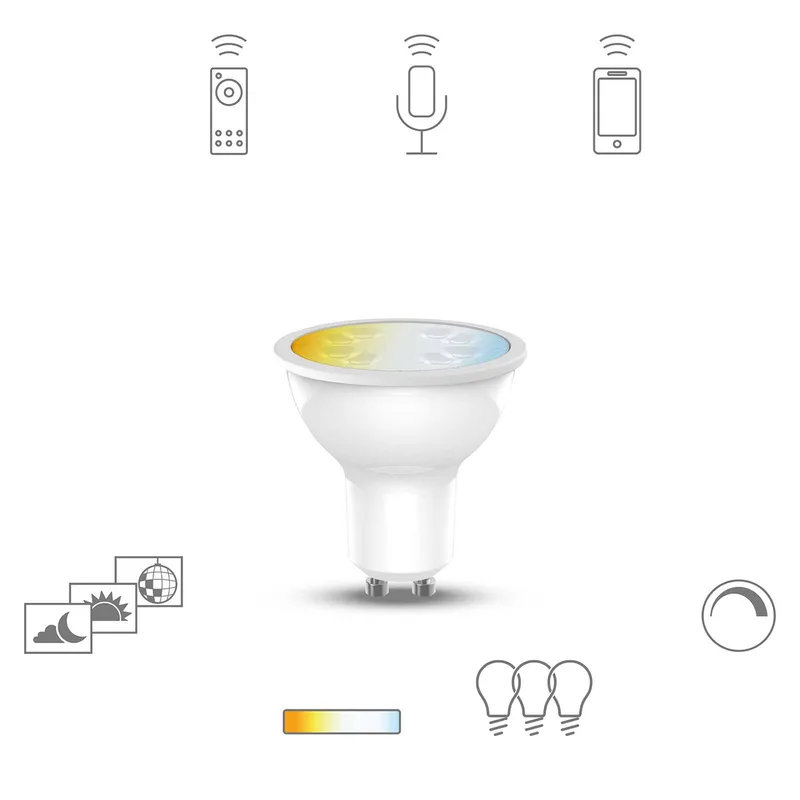 white LED lamp GU10 5,1W CCT von tint – Produktfoto 1 von 5