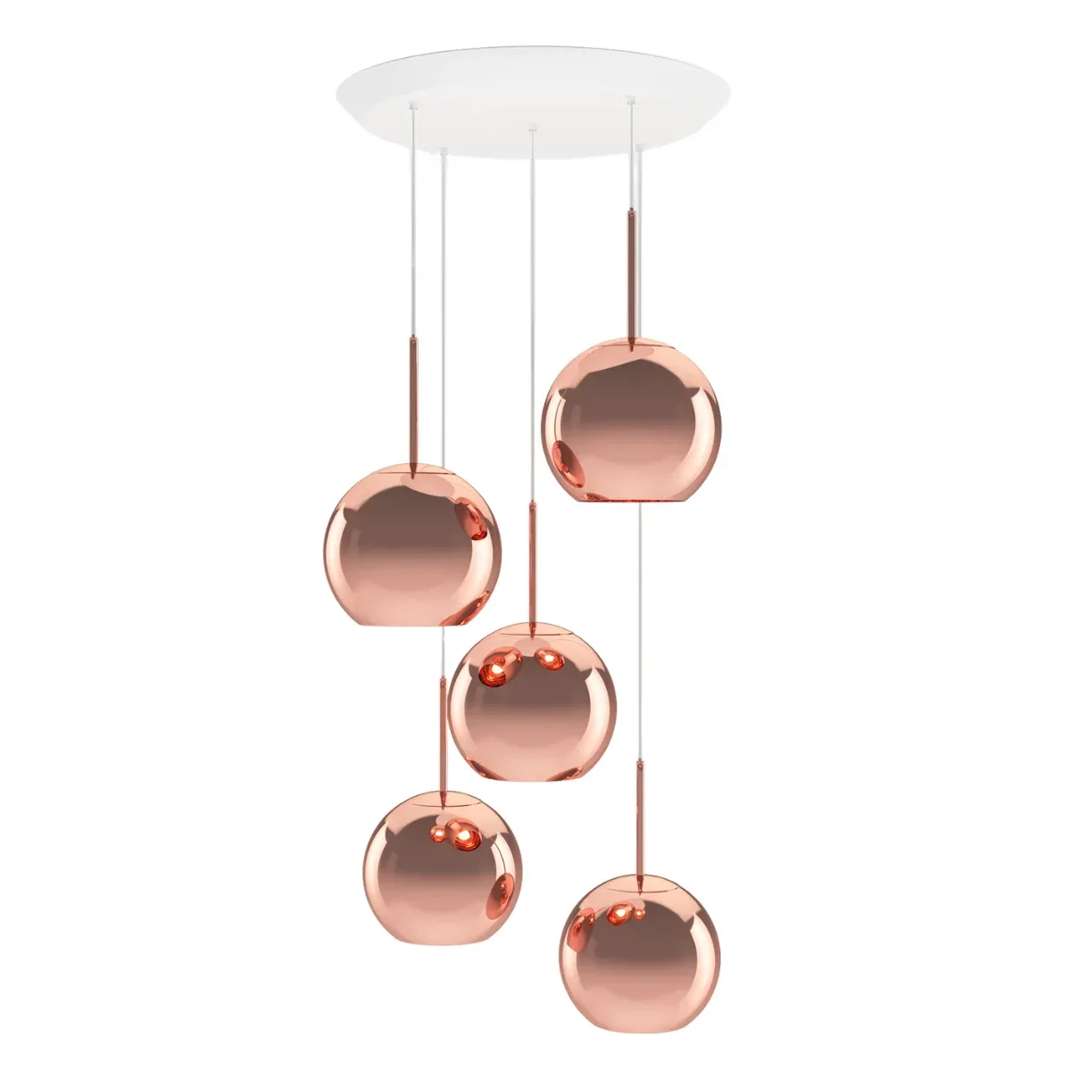 Copper 250mm Round LED Hanglamp van Tom Dixon – productfoto