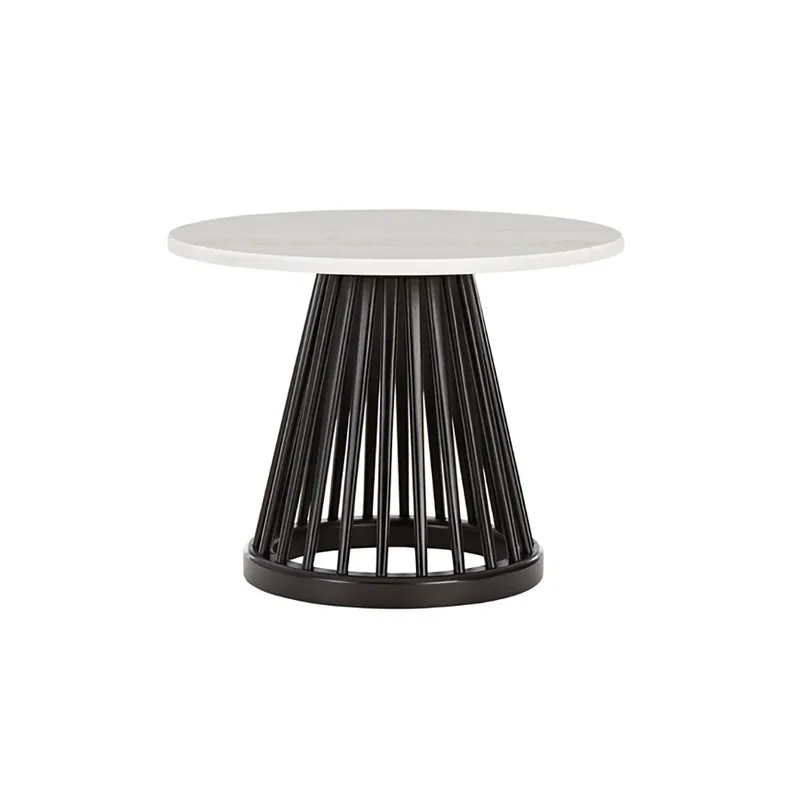 Fan tisch schwarze steinplatte 60 cm weiß von Tom Dixon – Produktfoto