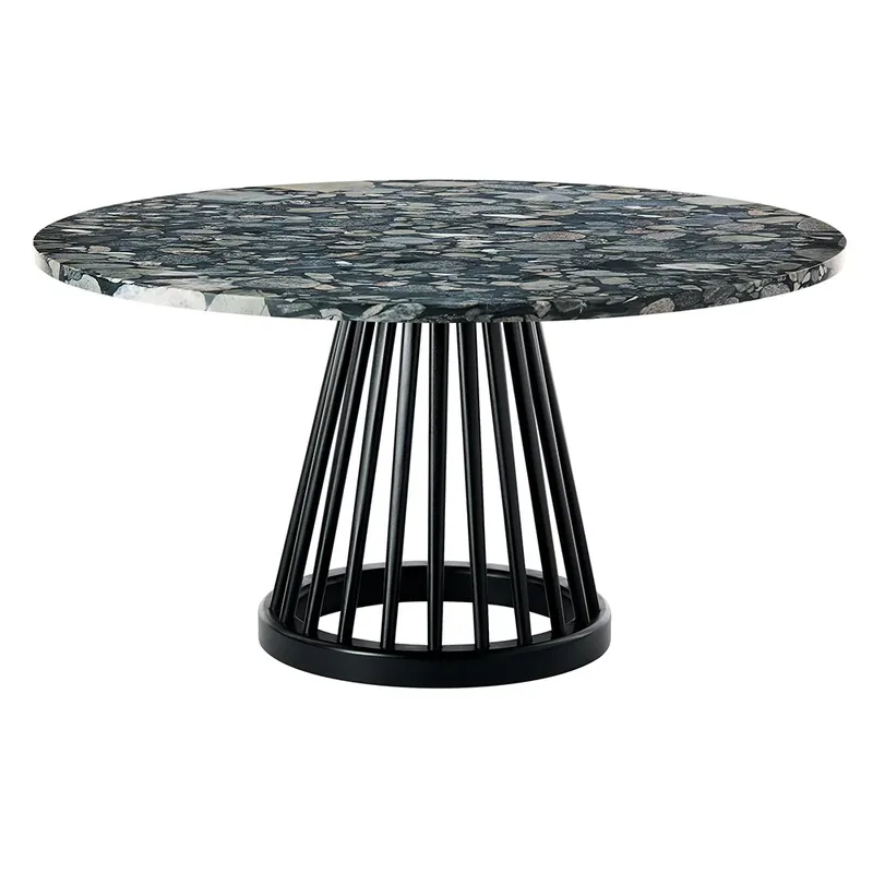 Fan tisch schwarze steinplatte 90 cm pebble by Tom Dixon – product photo