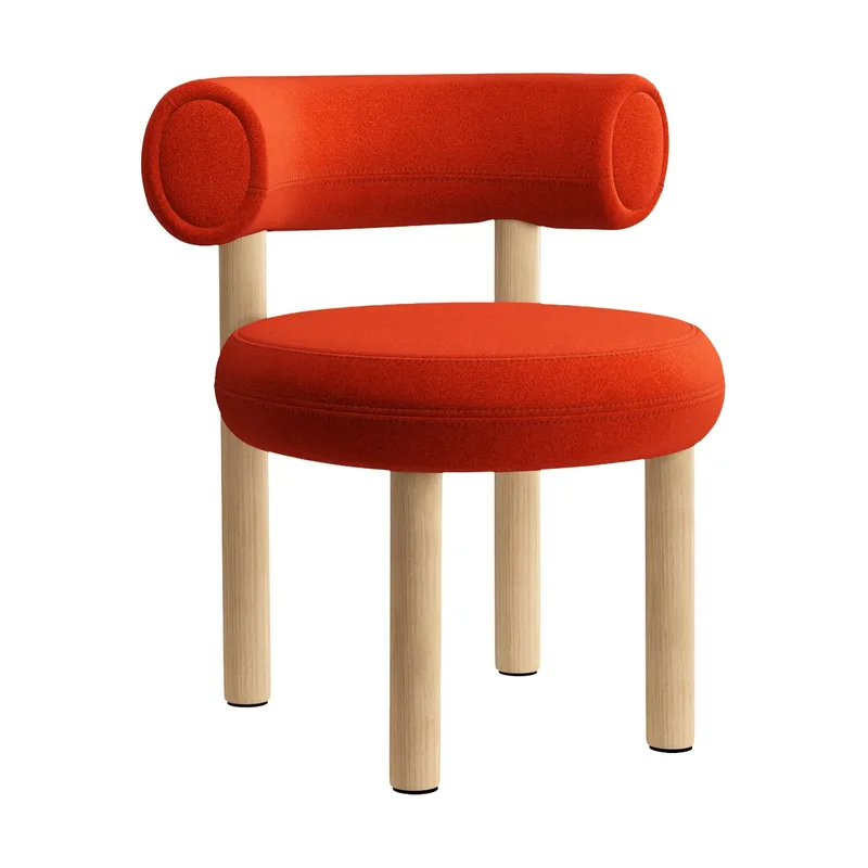 Fat dining chair Brushed oak, Hallingdal 65 Orange by Tom Dixon – product photo