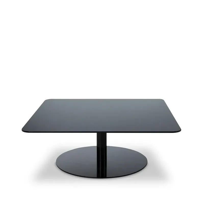 Flash Couchtisch 80x80 cm Schwarzes Spiegelglas-schwarzes Gestell von Tom Dixon – Produktfoto