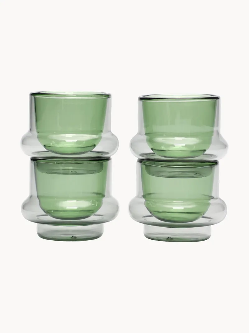 Handgemaakte espressokopjes Bump van borosilicaatglas, 4-delig van Tom Dixon – productfoto