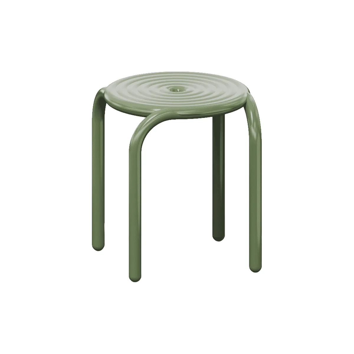 Hocker Groove - Grün - Aluminium - Designer Tom Dixon von Tom Dixon – Produktfoto